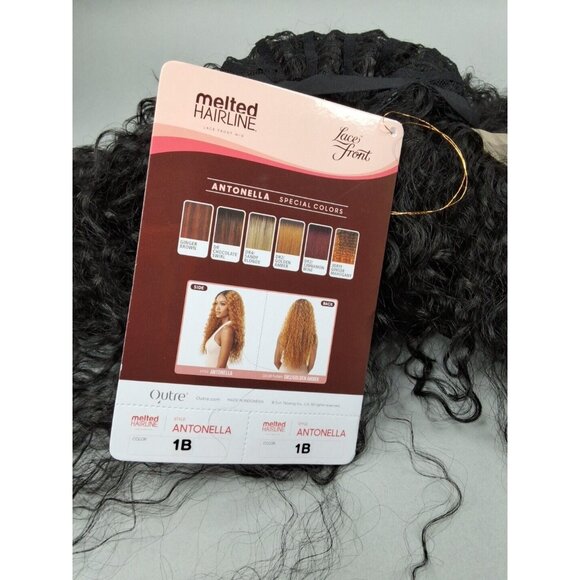 Antonella Wig #1B Off Black Long Wavy Melted Hairline Synthetic Lace Front - Picture 10 of 10